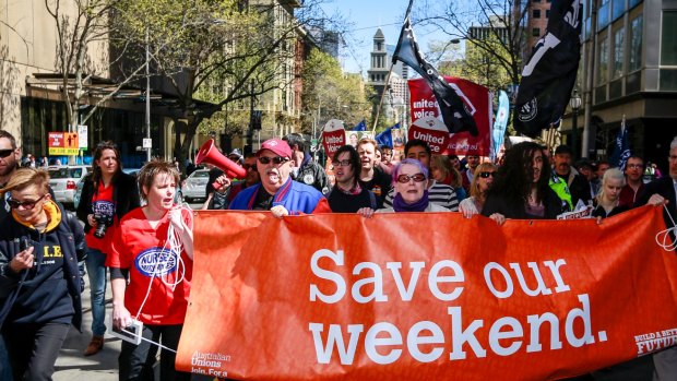 The union movement is rallying against any cuts to penalty rates.