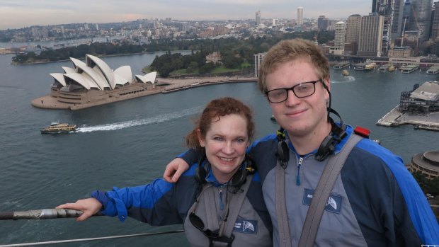 Helen Pitt and Liam Oliver on the Sydney Harbour BridgeClimb.