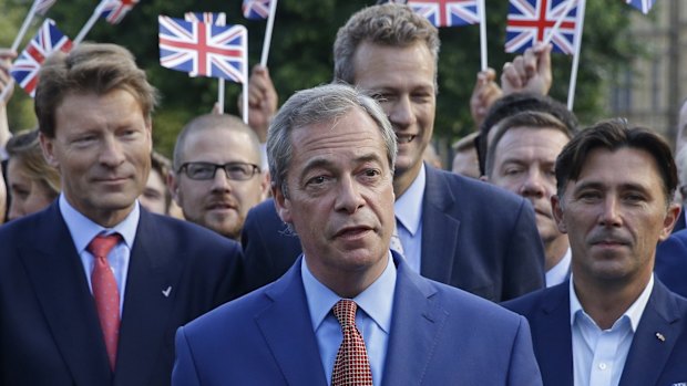 Nigel Farage, former leader of the UK Independence Party, at the German embassy. 