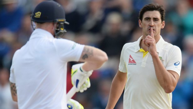 Australia's Mitch Starc recovered from a poor start to the Ashes to finish day one in Cardiff with three wickets, including of England's Ben Stokes after which he gestured to him to be quiet. The hosts went to stumps at 7-343.