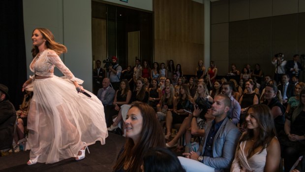 Singer Eleea Navarro performed and paraded at the Miss World Australia launch.