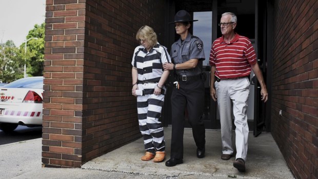 Joyce Mitchell leaving court in Plattsburgh, New York, on Tuesday. 