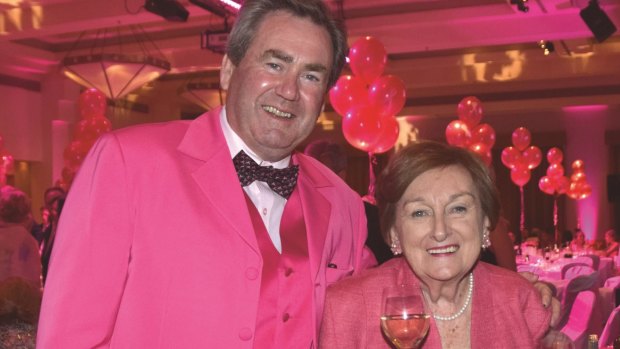 Paul Walshe and Dorothy Service at the 2015 Global Illumination Pink Dinner on October 22 at Hyatt Hotel, Canberra.