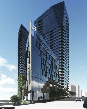 An artist's impression of Metro Property Development's proposed New World Towers in South Brisbane.