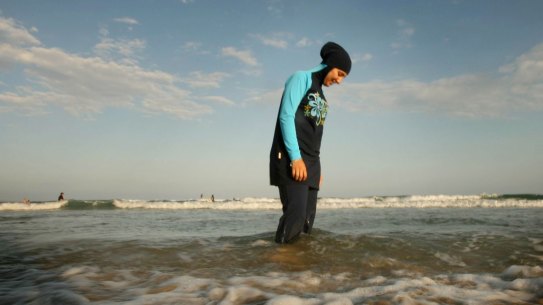Mecca Laalaa, Cronulla's first burqini-clad lifeguard. 