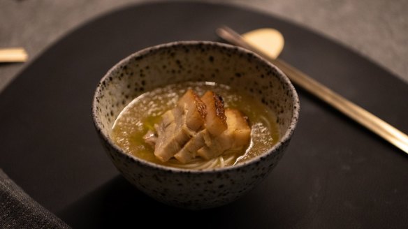 Go-to dish: Kurobuta noodles with shallot oil.