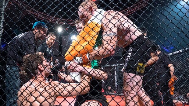 Without a cage, MMA fighters run the risk of being thrown through the ropes.