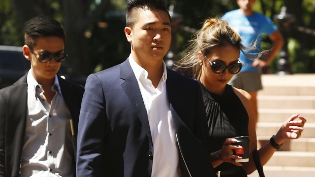 Justin Gao, cousin of Jamie Gao, arrives at the Supreme Court on Wednesday to give evidence. 