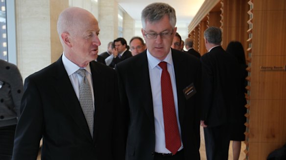 RBA Governor Glenn Stevens and Mr Parkinson at the National Reform Summit in Sydney on Wednesday.