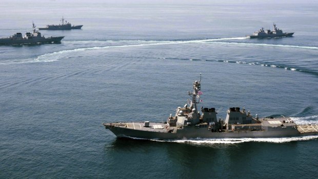 The US Navy guided-missile destroyer USS Lassen, which in October sailed near Subi Reef, one of several artificial islands that China has built in the disputed Spratly Islands chain in the South China Sea. 