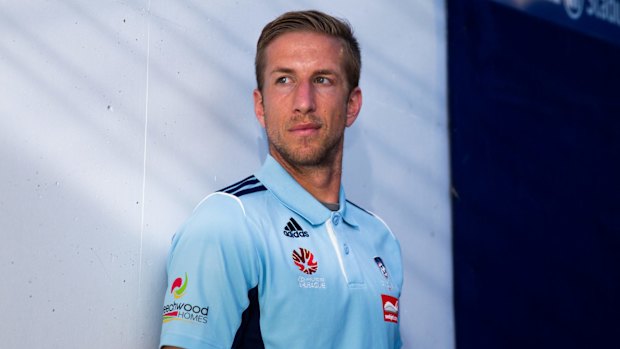 Keen to stay blue: Sydney FC striker Marc Janko on Wednesday.