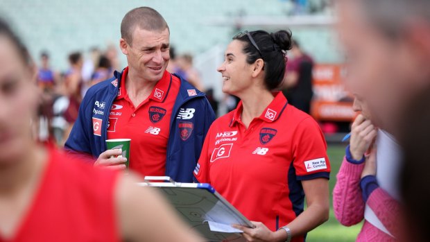 Big loss: Michelle Cowan has developed a good relationship with senior men's coach-in-waiting, Simon Goodwin, during her time at the Demons.