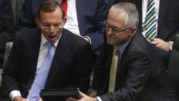 Tony Abbott and Malcolm Turnbull in 2013.