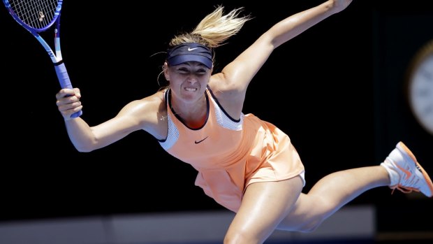 Maria Sharapova in action at this year's Australian Open.