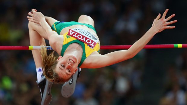 Eleanor Patterson clears the bar in Beijing.