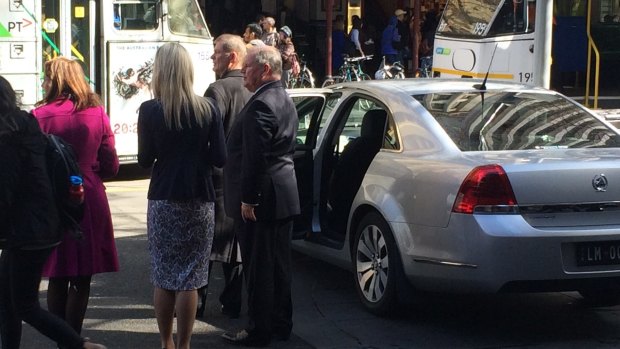 Robert Doyle beside his lord mayoral limousine. 