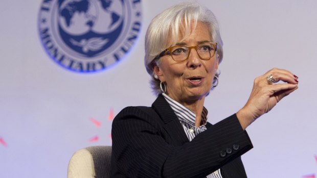 Christine Lagarde, managing director of the International Monetary Fund, which has downgraded its world growth forecast.