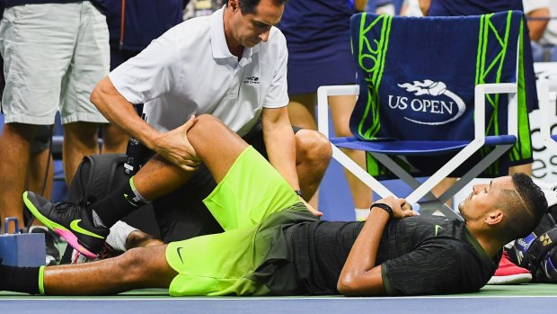 'Hit by a bus': Nick Kyrgios during his third round US Open match.
