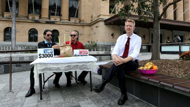 The Greens' faux-fundraising lunch at their official launch in King George Square.