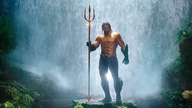 Jason Momoa stars in <i>Aquaman</I> as Arthur, who can swim very fast, breathe underwater and establish telepathic contact with passing fish.