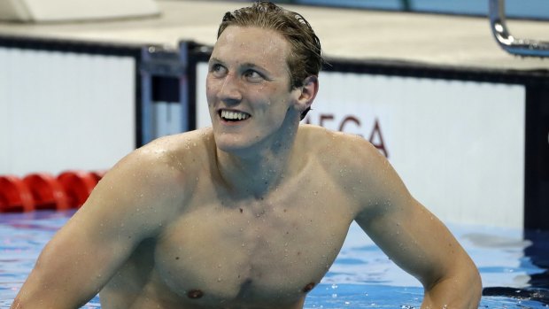 Mack Horton, after winning Olympic gold in the men's 400-metre freestyle in Rio. He could learn some sledging techniques from Stephen Potter.