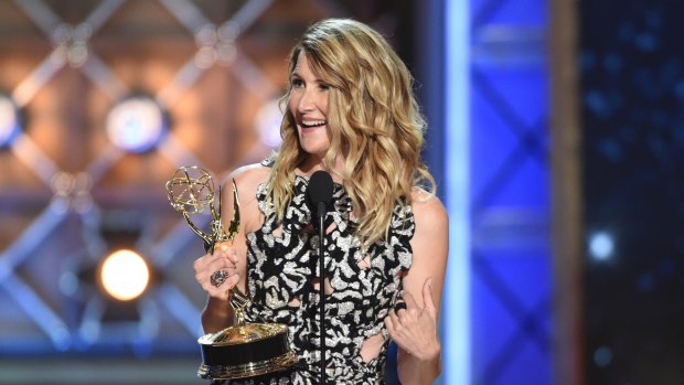 Dern accepts the award for outstanding supporting actress in a limited series or movie for Big Little Lies.