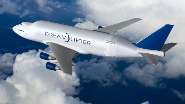 Boeing's own oddly-shaped cargo plane, the Dreamlifter.