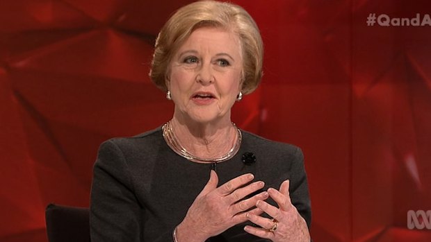 President of the Australian Human Rights Commission, Gillian Triggs, on the ABC's Q&A program on Monday.