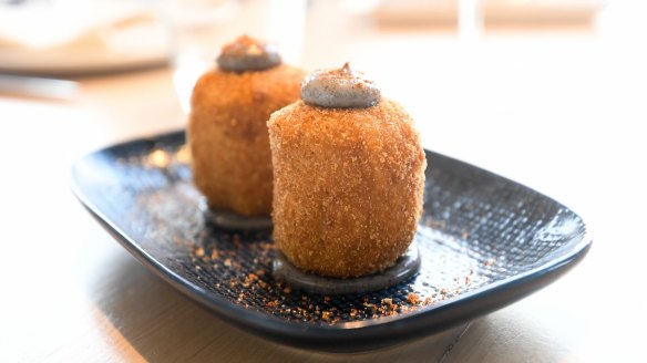 Croquetas with leek ash aioli.