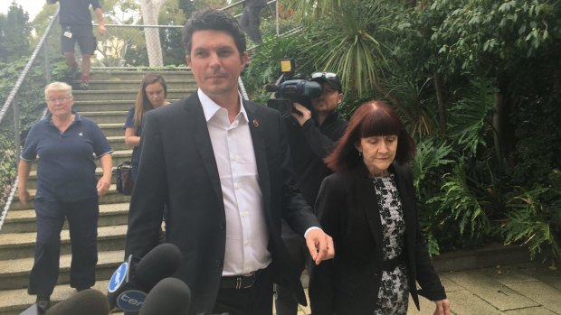 Scott Ludlam arrives at the surprise press conference in Perth on Friday to announce his resignation.