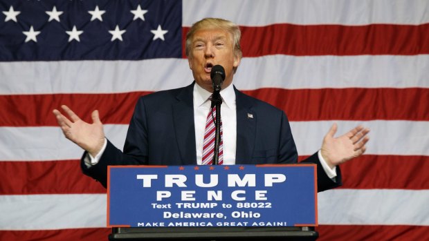 Donald Trump at an Ohio rally on Thursday.