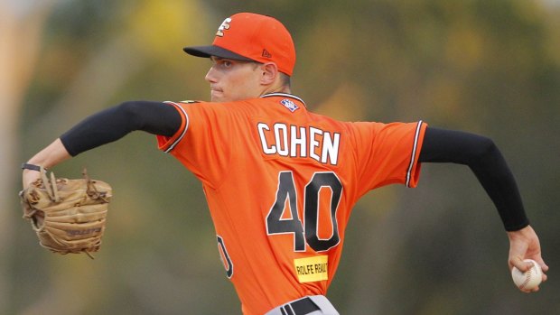 Canberra Cavalry pitcher Louis Cohen picked up his first ABL win against the Heat in Perth on Friday.
