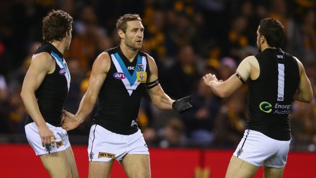 Staying on: Port Adelaide's Jay Schulz.