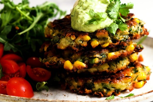 Crispy corn fritters.