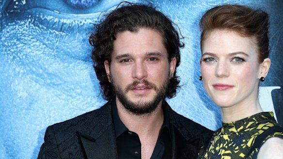 Actors Kit Harington and Rose Leslie at the premiere of HBO's Game Of Thrones season 7 in Los Angeles, California.