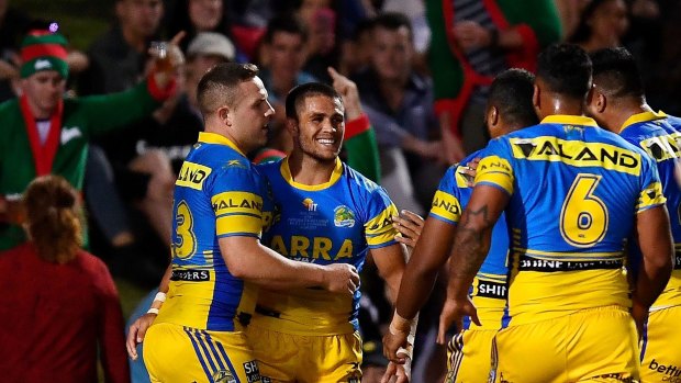 Turnaround: Will Smith (second from left) has signed a one-year deal at Parramatta after his career was at a crossroads.