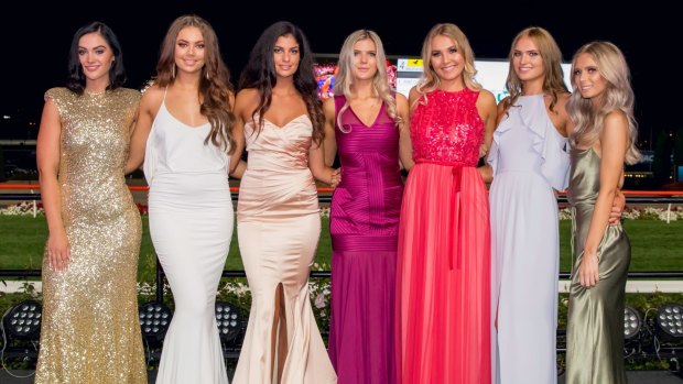 Canberra teenager April Goldsby (second from left) at a preliminary final for Miss World Australia.