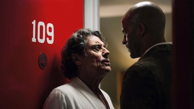 Messing with minds: Ian McShane and Ricky Whittle in <i>American Gods</i>. 