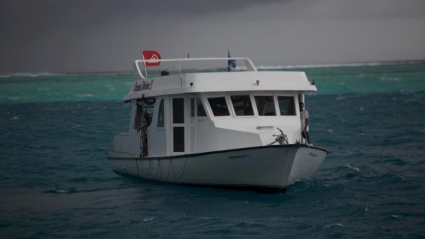 The tender pictured on the day Neil Lawrence dived on his last day alive. 