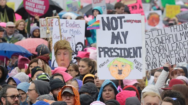 Protesters in San Francisco on Saturday. 