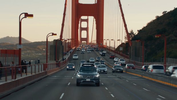 Uber launches self-driving pilot in San Francisco with Volvo Cars Uber's self-driving car trial in San Francisco.