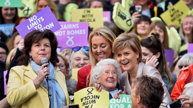 Scottish National Party leader Nicola Sturgeon (right) has been the star performer during the election campaign, a sure sign British politics is changing.