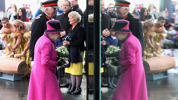 Queen Elizabeth II arrives at the University of East Anglia last week.