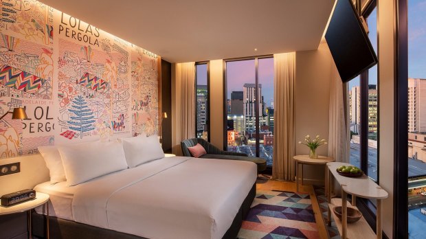 A suite at Hotel Indigo Adelaide Markets.