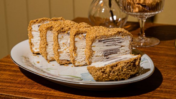 Deep-fried Viennetta ice-cream cake at the Lucky Prawn.