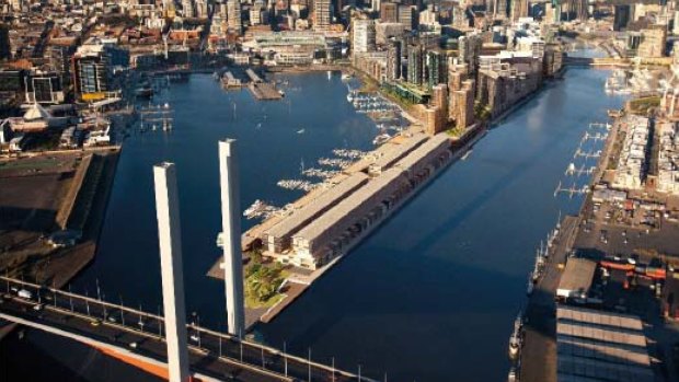 Lend Lease's 2010 plan for Victoria Harbour in Docklands. 