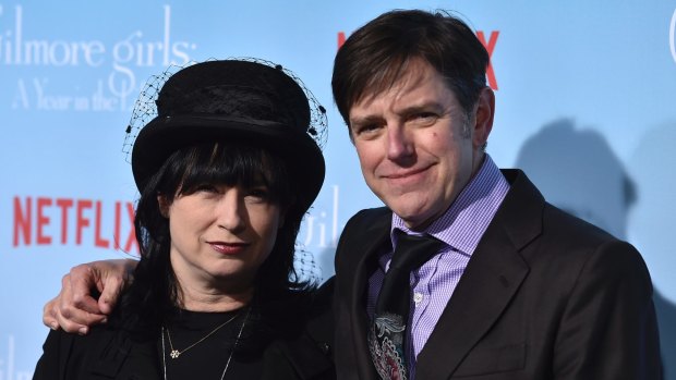 Amy Sherman-Palladino and Daniel Palladino arrive at the premiere of <i>Gilmore Girls: A Year in the Life</i> in Los Angeles. 