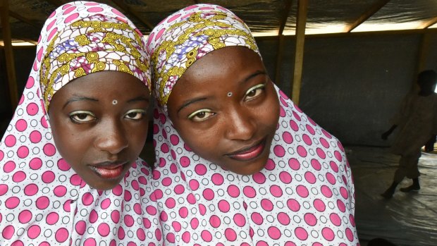 Two young Nigerian Muslim refugee women in a United Nations refugee camp in Baga Sola, Chad. They are among more than 14,000 Nigerians who have this year fled to Chad to escape the bloody attacks by Boko Haram.
