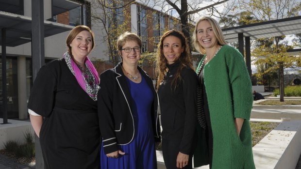 Four former students of St Clare's College, Griffith, will return to help celebrate the College's 50th anniversary celebrations. From left, Rachel Campbell, Elizabeth Gallagher, Georgia Gleeson and Sarah McAppion.