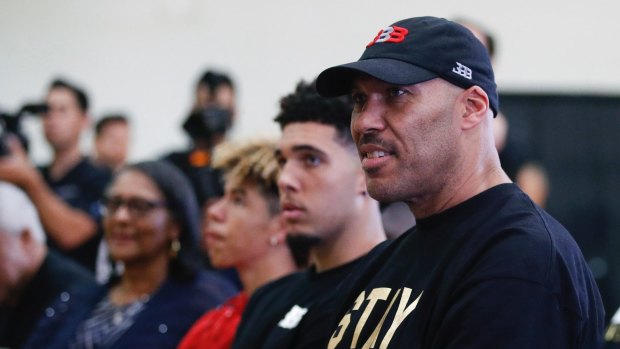 LaVar Ball, right, father of Lonzo Ball